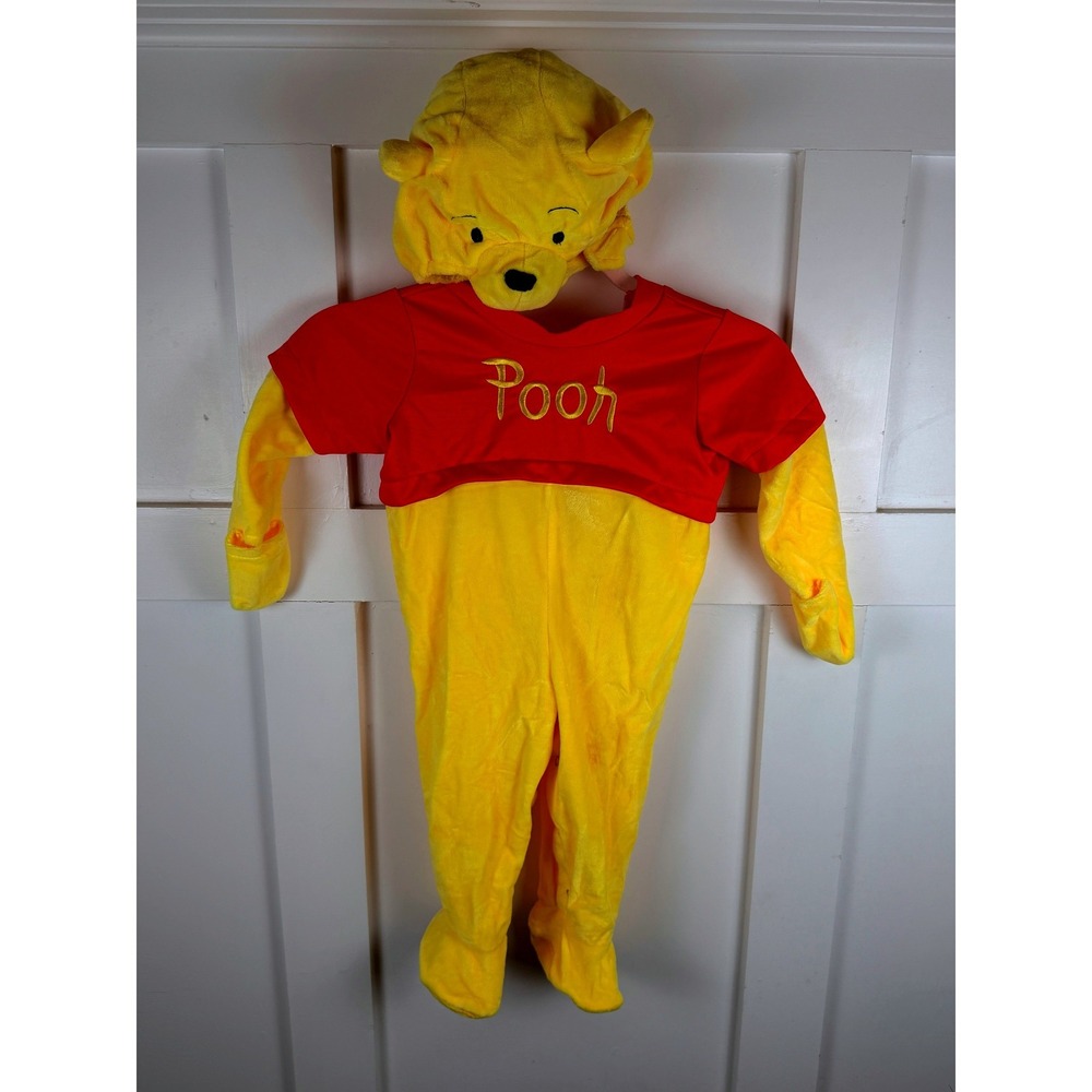 Disney Baby Winnie the Pooh Costume Baby 6-12MO Yellow Red Halloween Plush